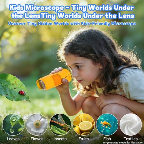 1000X Handheld Digital Microscope for Kids, STEM Educational Toys - color: Orange