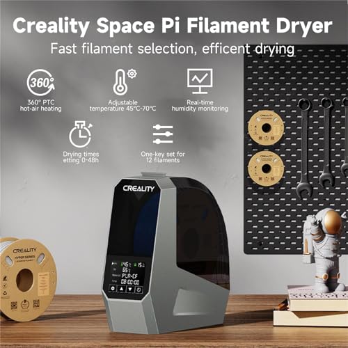2026 New Official CREALITY Space Pi Filament Dryer, 360° 110W PTC Hot-Air Heating 3D Printer Filament Dryer Box with Fan, Upgraded Filament Dehydrator Storage for PLA ABS PETG PA Filament 1.75 2.85mm - color: Creality Space Pi Filament Dryer