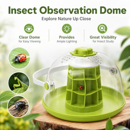 Snail Terrariums Breeding Box, Plastic Round Snail Habitat, Clear Feeding Box with Air Vents & Removable Base, Small Insect Feeding Bin for Beetles Spiders Ladybugs, Starter Terrarium Kit