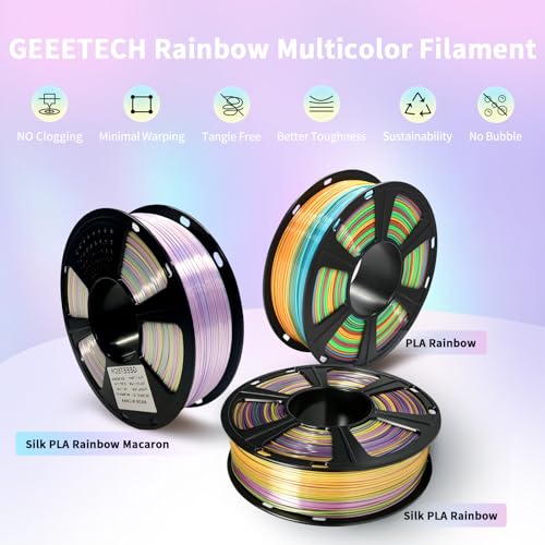 Geeetech Rainbow PLA Filament 1.75mm, Multicolor Gradient for AMS - color: 1kg Pla Rainbow