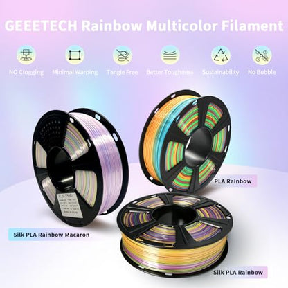Geeetech Rainbow PLA Filament 1.75mm, Multicolor Gradient for AMS - color: 1kg Pla Rainbow