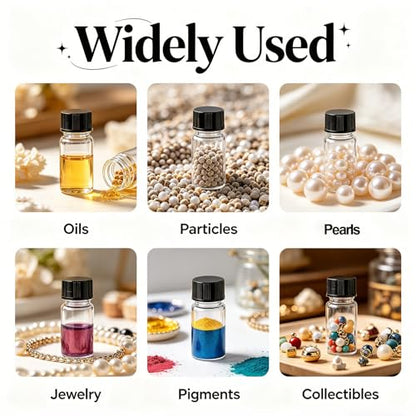 10Pcs 5ml (1/6oz) Clear Small Glass Bottles with Screw Caps - color: Clear, size: 5ml