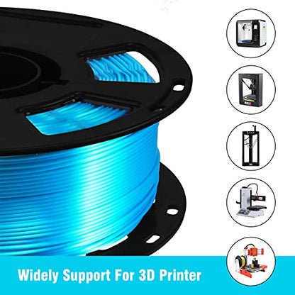 BBLIFE Silk PLA Filament, Peacock Blue 1.75mm PLA 3D Printer Filament - color: Acid Blue