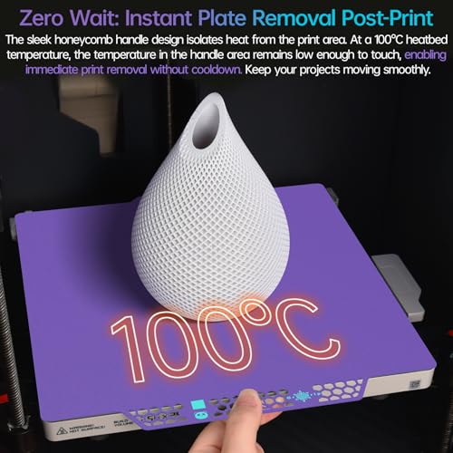 BIQU CryoGrip Pro Glacier Build Plate for Bambu-Lab 3D Printers - color: Glacier-Purple, size: 257*257MM, style: Glacier