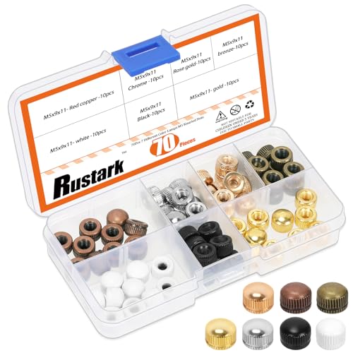 70Pcs 7 Colors M5 Cap Nut Assortment Kit Ceiling Lamp Screw Nut Lamp Shade Screw Caps Lamp Knob Nuts Ceiling Lamp Nuts Screw Cap for Light Fixture Chandeliers Wall Lights