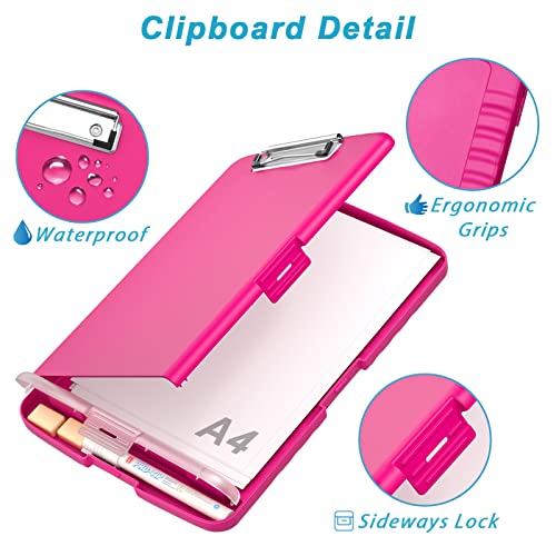 Rimilak Clipboard with Storage, 8.5 x 11'' High Capacity Clip Board, Red - color: Red