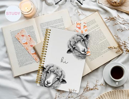 Sheep Gifts,Sheep Gifts Notebook Journal for Women,Cute Animal Lovers Gift Notebook Journal for Kids,Sheep Themed Gift Stuff,Hardcover Spiral Notebooks for Writing,5.5x8.3 Inch - color: Sheep, style: White