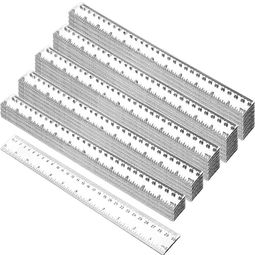 100 Pcs 12 Inch Rulers Bulk Clear Plastic for Back to School Gift Supplies