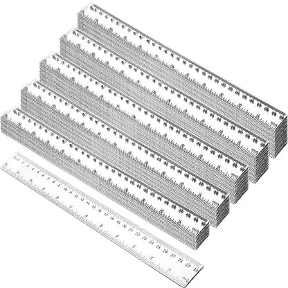 100 Pcs 12 Inch Rulers Bulk Clear Plastic for Back to School Gift Supplies