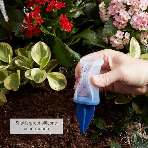 Taylor Break and Freeze Proof Flexible Silicone Sprinkler Gauge, Measures Outdoor Rain, Precipitation, and Sprinkler Systems, Easy to Read for Garden, Lawn, Patio, Backyard, or Outside, 2-Inch, Blue - size: 2 Inch