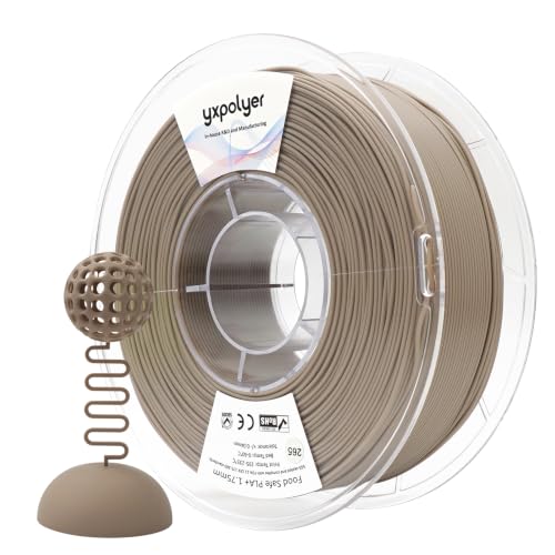 YXPOLYER PLA Plus 3D Printer Filament Food Grade PLA+ Light Brown Beige 1kg - color: Light Brown