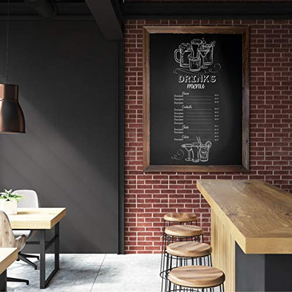 Loddie Doddie Magnetic Chalk Board, Menu Board for Kitchen, 46" x 34.5" - color: Rustic Frame, size: 46"W x 34.5"H