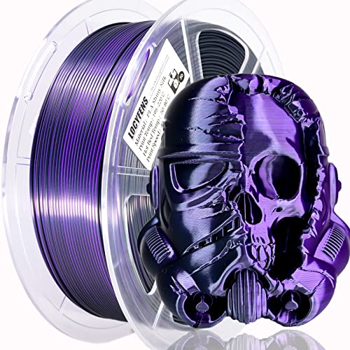 PLA Filament 1.75mm,3D Printer Filament High Speed Printing, Silk PLA Dual Color Black Purple 3D Printer Filament, 1.75 PLA Filament +/-0.02mm, 1kg/2.2lb - color: Dual-color Black Purple
