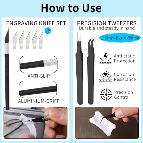 3D Printer Tools Kit, 55pcs 3D Printer Accessories for All FDM/SLA Printers Includes Nozzle Cleaning Tools, Removal Scrapers, Finishing Tools, 5 Types of Files,Brushes, Wire Cutter, Engraving Knife