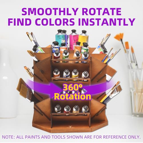 Paint Tube Organizer, 360° Rotating Storage Rack for Artists