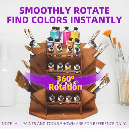 Paint Tube Organizer, 360° Rotating Storage Rack for Artists