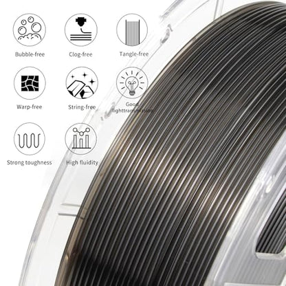 3D Printer Filament PETG HS Transparent Grey for Bambu Lab AMS,AMS Lite - color: Hs Transparent Grey