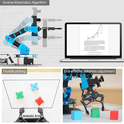 ROS Robotic Arm with Raspberry Pi 4B 8GB Open Source Programming FPV AI Vision 6DOF/Axis Smart Robot Arm Kit for Teens Adults, ArmPi FPV Advanced Kit (RPi 4B 8GB)
