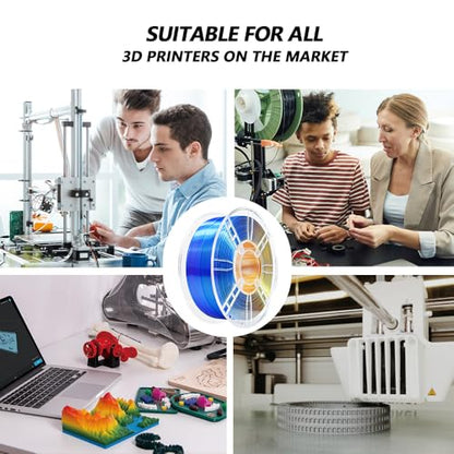 iBOSS Silk PLA+ Red Bule Gold Filament 1.75mm, 1kg 3D Printer Filament, No Warp Enhanced Toughness, Dimensional Accuracy ±0.02mm Printing Filament, PLA Plus Filament for FDM 3D Printers - color: B_ Tri Red & Blue & Gold