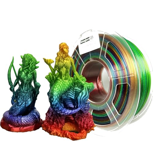 PETG 3D Printer Filament 1.75mm,Rainbow Translucent,Multi Color,1kg(2.2lbs) Accuracy +/-0.05mm - color: Petg Translucent Rainbow