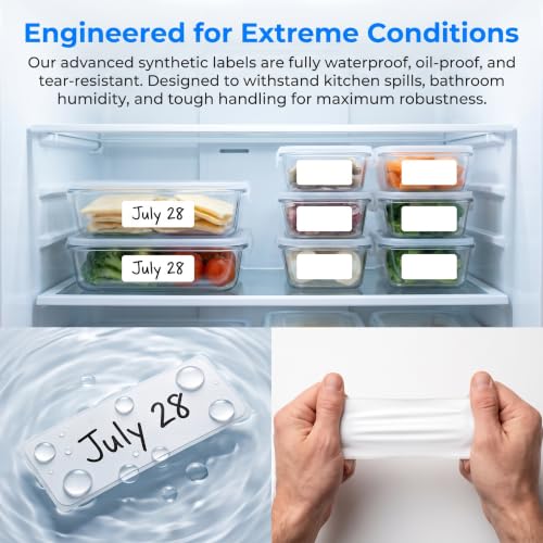 Waterproof Removable White Blank Name Labels with Pen for Organization - style: White Multiple sizes