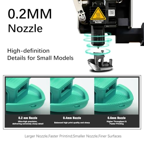 Bamboo Lab Integrated Hotend Assembly with 0.2MM Stainless Steel Nozzle for Bamboo Lab P1S/P1P/X1/X1C/X1E 3D Printer– High Detail,Fast Speed Heating, Max Temp 300C - size: 0.2mm, style: X1/P1 Series