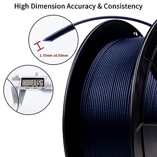 ZIRO Carbon Fiber PLA Filament 1.75mm, Reinforced 0.8KG Spool, Navy Blue - color: Cf-navy Blue