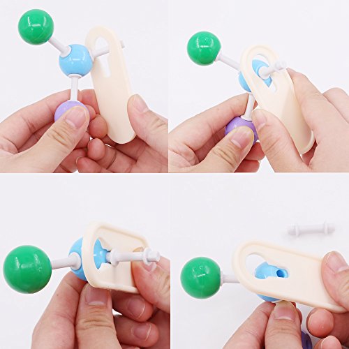 Swpeet 200 Pcs Molecular Model Kit for Organic and Inorganic Chemistry, Chemistry Molecular Model Student and Teacher Set - 83 Atoms & 116 Links & 1 Short Link Remover Tool - style: 200 Pieces Molecular Model Kit