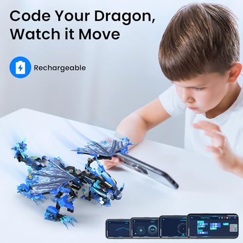 Sillbird Dragon Building Kit with Remote Control STEM Gift for Boys 8-12