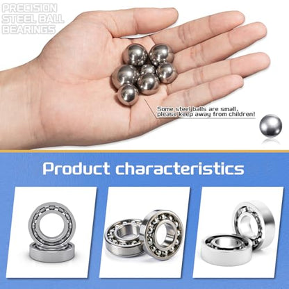 14Values 304 Stainless Steel Precision Balls Kit 1mm 2mm 2.5mm 3mm 3.5mm 4mm 4.5mm 5mm 5.5mm 6mm 7mm 8mm 9mm 10mm Bicycle Bearing Ball Assortment Set