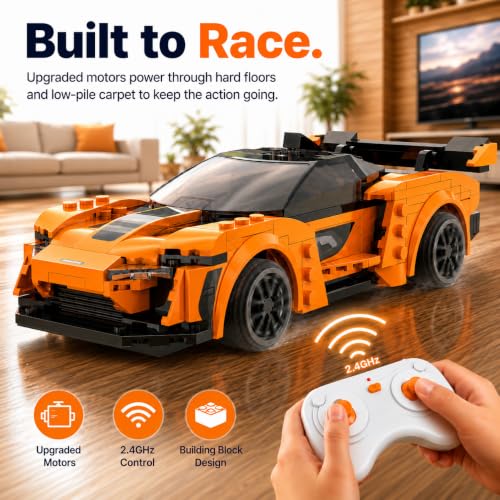 WISEPLAY Remote Control Car Building Kit, STEM Programmable App Controlled RC Building Toys for Boys & Girls 6-12