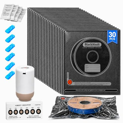 3D Printer Filament Storage Kit, 30 Vacuum Bags with Pump & Humidity Cards