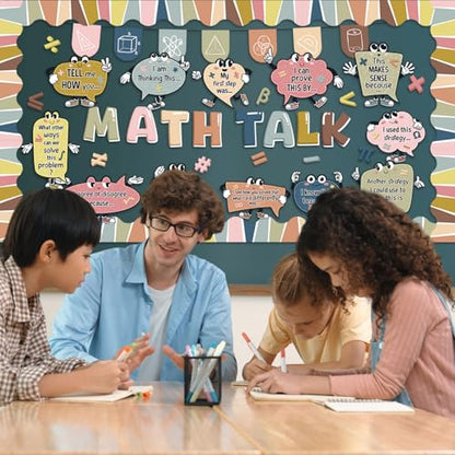 Honoson 54 Pcs Boho Math Bulletin Board, Math Theme Classroom Decor, Boho - style: Boho