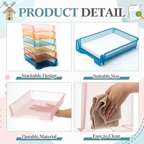 Geetery Turn in Trays Classroom, Clear Boho Color, Set of 12 - color: Clear Boho Color