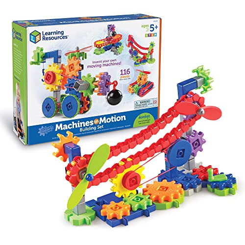 Learning Resources Gears! Gears! Gears! Machines in Motion - Toddler STEM, Building Toys for Kids, Hands-On Construction & Engineering Set, Critical Thinking, Fine Motor Skills