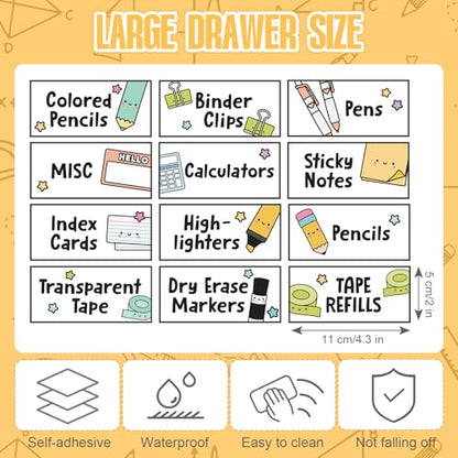 Frienda 84 Pcs 4 Sheet Classroom Toolbox Labels for Teacher,Cute - style: Cute