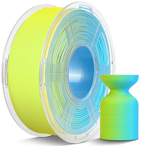 JAYO Dual Color Matte PLA 3D Printer Filament 1.75mm, 1.1kg, Yellow-Cyan - color: 1.1kg Dual Matte (Yellow-cyan)