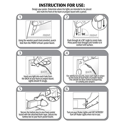 ArtSkills Rainbow Poster Lights, Poster Board Decorations, Sign Making & Science Fair Board Supplies, Battery-Operated String Light Kit, 20 Lights - size: 10 x 4.5 x 1 inches