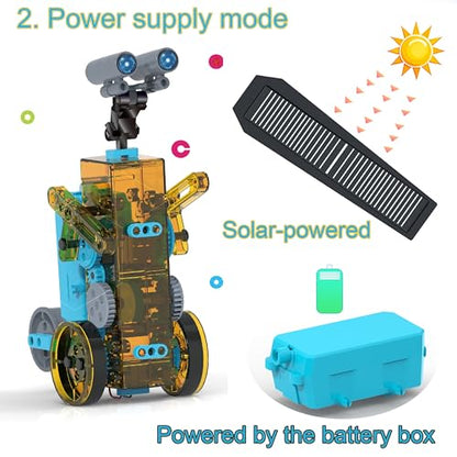 STEM 25-in-1 Education Solar Power STEM Toys for Boys Age 8-12, Science Kits Robots Toys for Ages 8-13, Building Toys Robotics Experiment Set Birthday Gifts for Kids 8 9 10 11 12 13 Years Old (Yellow) - color: Yellow