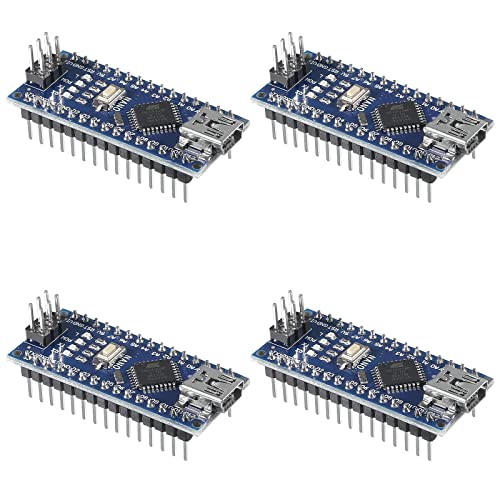 4Pcs for Nano V3.0 ATmega328P Module CH340G 5V 16M Mini USB Micro Controller Development Board with PIN Headers(Without USB Cable) - color: Mini USB A