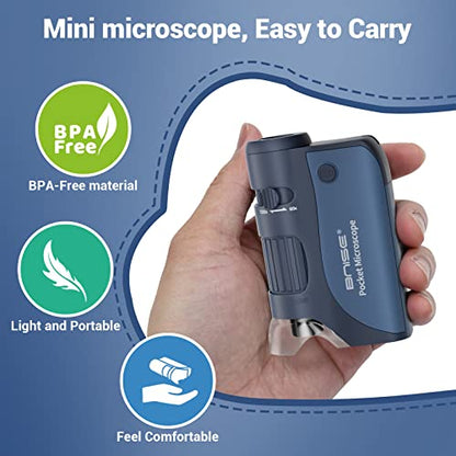 Pocket Microscope for Kids 60X-120X Handheld Science Learning Toy