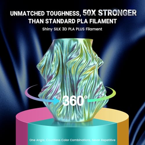 SUNLU Silk Triple Color Pla Filament, Silk PLA 3D Printer Filament 1.75mm, Shiny Silk Texture, Dimensional Accuracy +/- 0.02mm, 1KG Spool (2.2 lbs), PLA Silk Triple Color (Blue Green Purple) - color: Silk Pla Triple Blue Green Purple