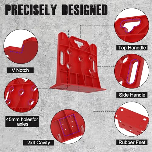 Multi Purpose Wire Dispenser, Cable/Wire Spool Rack, Wire Spool Caddy, Holds Spools Up to 34" In Diameter, Load Capacity 330 LBS, 1 Pair (Red) - color: Red