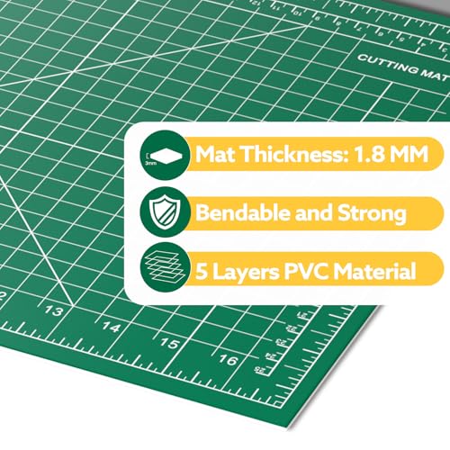 5 Packs Self Healing Cutting Mat Bulk 12"x18" Rotary Cutting Sewing Mats A3