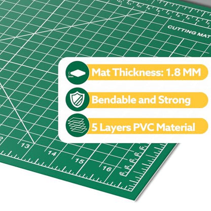 5 Packs Self Healing Cutting Mat Bulk 12"x18" Rotary Cutting Sewing Mats A3