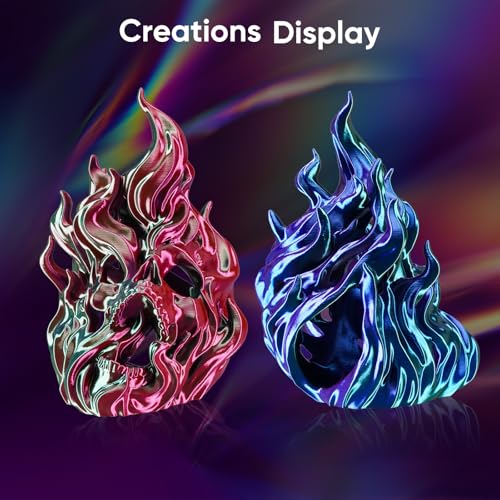 ERYONE Silk Filament PLA+ 1.75mm Shiny 3D Printer Filament, Multicolor PLA 4 in 1, 1kg (2.2LBS)/Spool, HS Silk Quadruple Color Evil Pool(Purple & Red & Green & Blue) - color: Silk Pla+ 4 in 1 Evil Pool