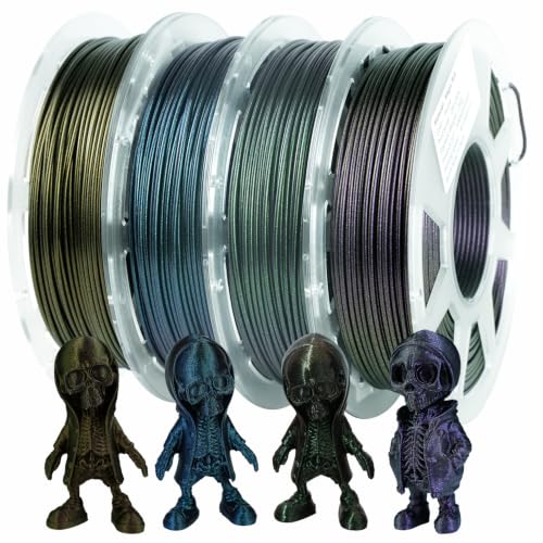 GratKit Starry Sky PLA, Glitter PLA Filament 4*250g, Blue,Green,Purple,Gold - color: Starry-blue,green,purple,gold