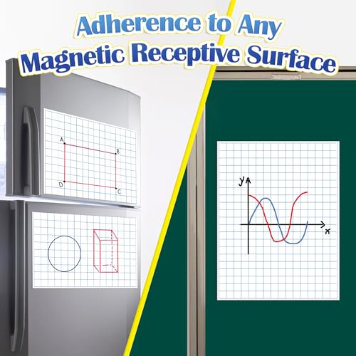 Aizweb Giant Magnetic Graph Paper,Dry Erase Grid Graphing for Classroom Whiteboard Accessories,Chart Paper Teacher Must Have Homeschool Teaching Supplies,Teacher Essential,21.5" x 16.5" - style: Graph