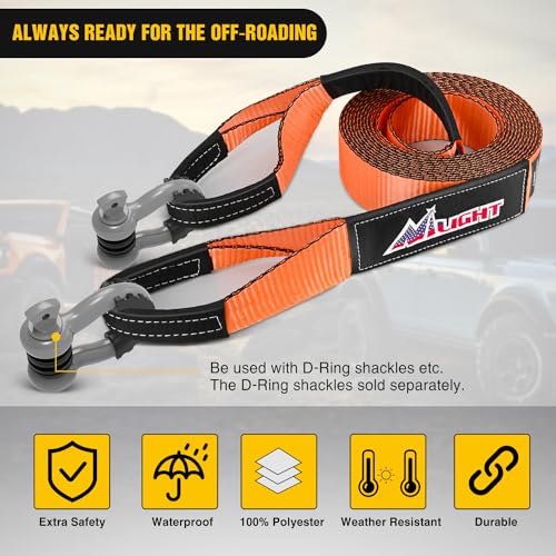 Nilight 3" x 30' Recovery Tow Strap Lab Tested 31,500lbs Break Strength - color: 3in x 30ft Tow Strap