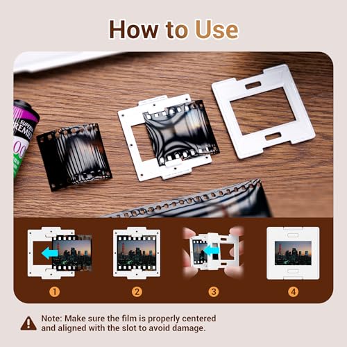 JJC 35mm Slide Mount, 25-Pack Glassless Slide Holder, 5x5cm Frame, ABS - size: 25-Pack